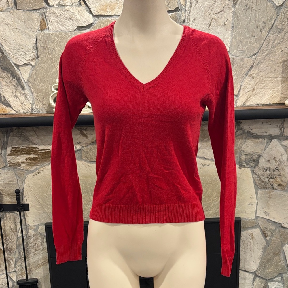 Zara Bold Red Knit Top